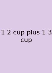 1 2 Cup Plus 1 3 Cup