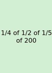 1/4 Of 1/2 Of 1/5 Of 200