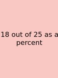 18 Out Of 25 As A Percent
