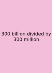 300 Billion Divided By 300 Million