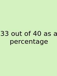33 Out Of 40 As A Percentage