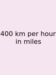 400 Km Per Hour In Miles