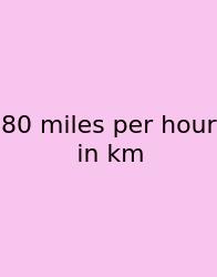 80 Miles Per Hour In Km