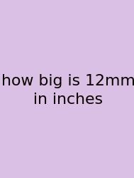How Big Is 12mm In Inches