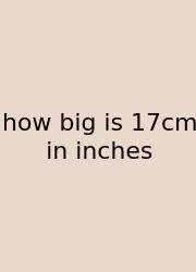 How Big Is 17cm In Inches