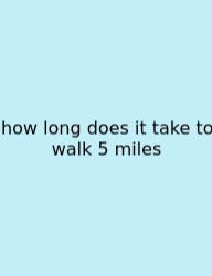 How Long Does It Take To Walk 5 Miles