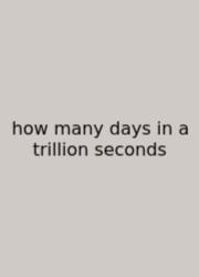 How Many Days In A Trillion Seconds