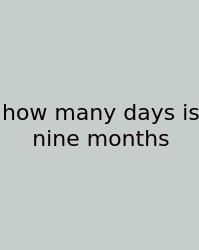 How Many Days Is Nine Months