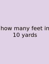 How Many Feet In 10 Yards