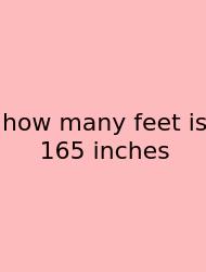 How Many Feet Is 165 Inches