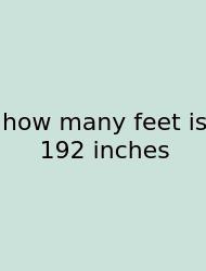 How Many Feet Is 192 Inches