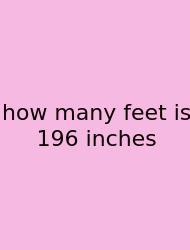 How Many Feet Is 196 Inches