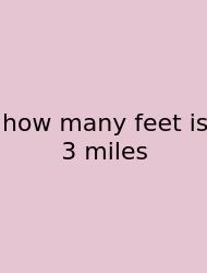How Many Feet Is 3 Miles