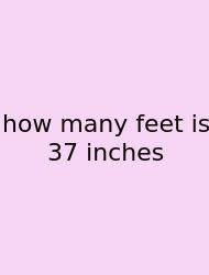 How Many Feet Is 37 Inches