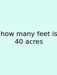 How Many Feet Is 40 Acres