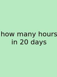 How Many Hours In 20 Days