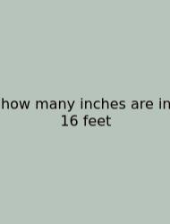 How Many Inches Are In 16 Feet
