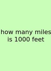 How Many Miles Is 1000 Feet