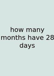 How Many Months Have 28 Days