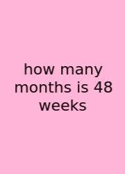 How Many Months Is 48 Weeks