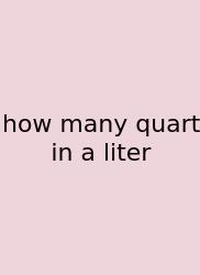 How Many Quart In A Liter