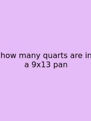 How Many Quarts Are In A 9x13 Pan