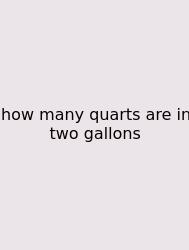 How Many Quarts Are In Two Gallons