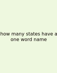 How Many States Have A One Word Name