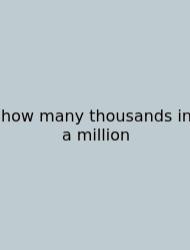 How Many Thousands In A Million