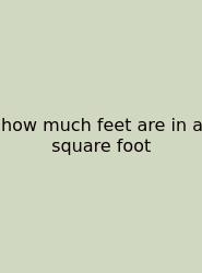 How Much Feet Are In A Square Foot
