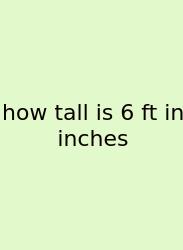 How Tall Is 6 Ft In Inches