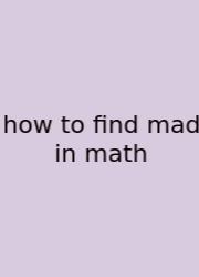 How To Find Mad In Math