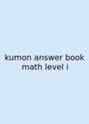 Kumon Answer Book Math Level I