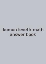 Kumon Level K Math Answer Book