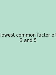 Lowest Common Factor Of 3 And 5