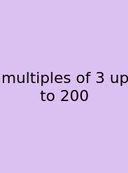 Multiples Of 3 Up To 200