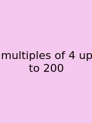 Multiples Of 4 Up To 200
