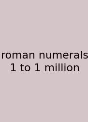 Roman Numerals 1 To 1 Million