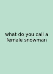 What Do You Call A Female Snowman