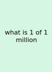 What Is 1 Of 1 Million