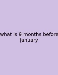 What Is 9 Months Before January