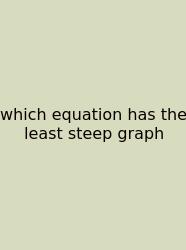 Which Equation Has The Least Steep Graph