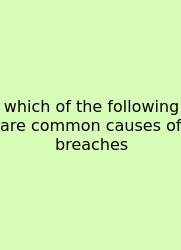 Which Of The Following Are Common Causes Of Breaches